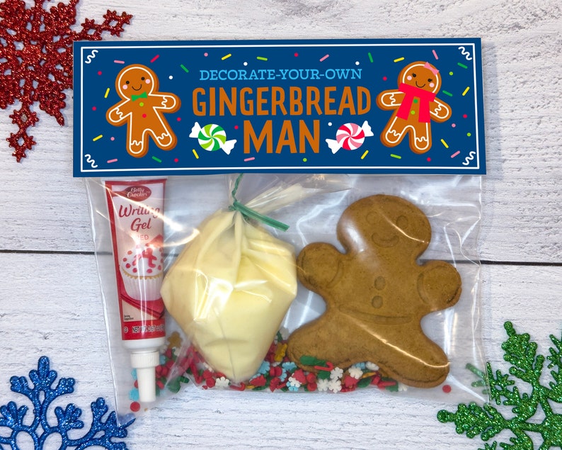 Printable Treat Topper for a Decorate Your Own Gingerbread Man image 1