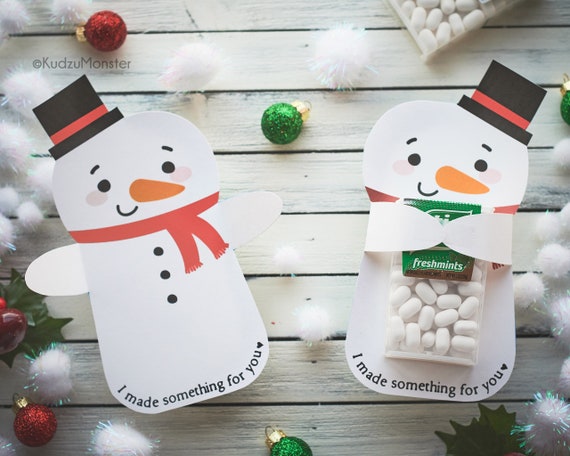 Snowman Poop Hugger Funny Christmas Candy Holder Card for Kids Classroom Holiday Party Favor Instant Download Printable Gift Snow Droppings Il_570xn