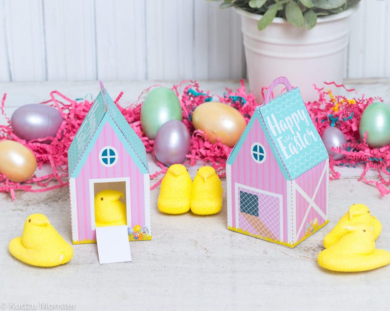 Hen House treat boxes for Easter Peeps chicks instant download image 1