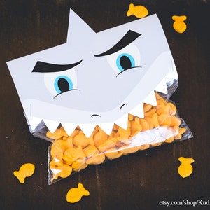 SOFORTIGER DOWNLOAD Valentinstag Valentinstag Leckerli Candy Bag Topper Haifischzähne Love Bites Goldfisch Candy Tüte