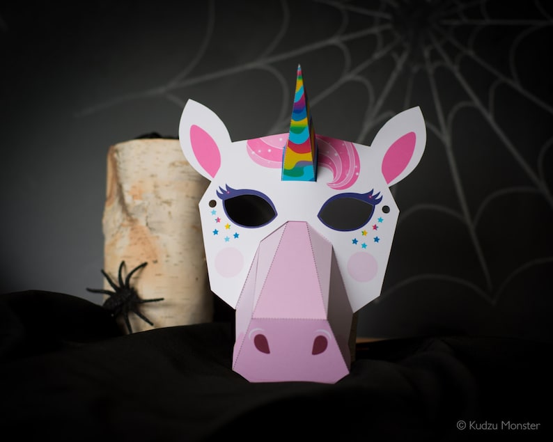 printable unicorn paper mask rainbow unicorn for halloween