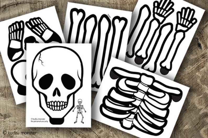 Large Multi Page Printable Skeleton Halloween Door Or Window Etsy