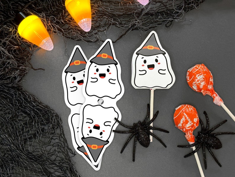 Printable Ghost Sucker Covers  Cute Halloween Lollipop image 1