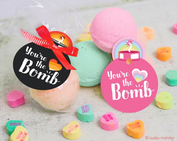 printable You're The Bomb! bath bomb gift tag INSTANT DOWNLOAD "You're the BOMB " easy print at home cute unique gift tags Il_570xn