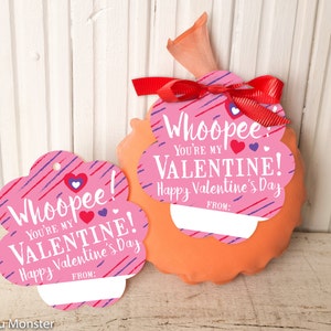 Imprimible Whoopee Cojín Regalos del Día de San Valentín WHOOPEE descarga instantánea etiquetas de regalo pizarra simple archivo fácil divertido folleto de San Valentín chica