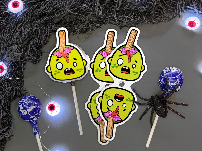 Printable Zombie Character Sucker Covers  Funny Halloween image 1