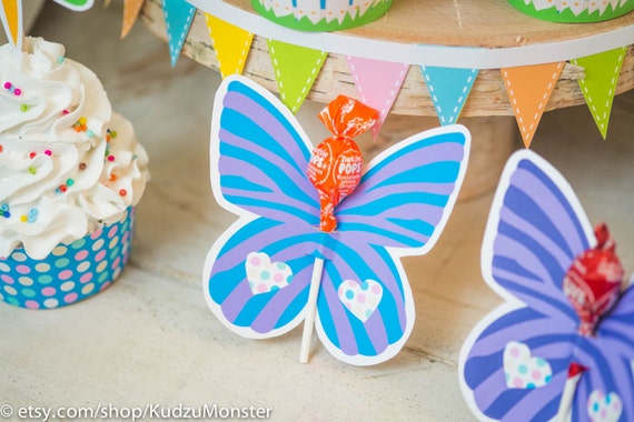 Butterfly Party Garden Bug Spring Printable Party Favor Kit Etsy