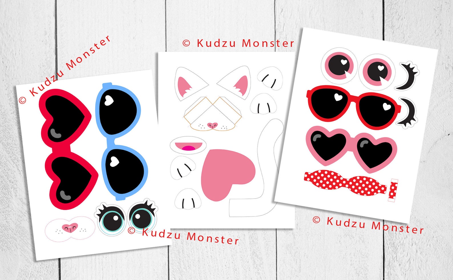 Cat Valentine Bag or Box Printable Decor Kit 3D Snout Paws Etsy