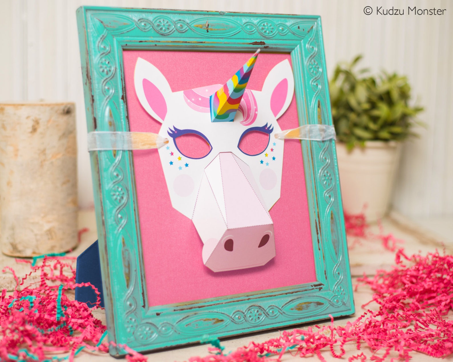 Printable Unicorn Paper Mask Rainbow Unicorn for Halloween or - Etsy