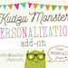 Personalization Add-on Fee For Printable Party Favors and Valentines