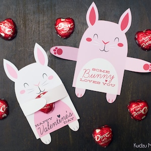 Woodland Bunny Kaninchen Klassenzimmer Süßigkeiten Halter Valentinstag süße Tiere Umarmung individuelle Süßigkeiten Valentinstag Karte Valentinstag Schokolade Halter
