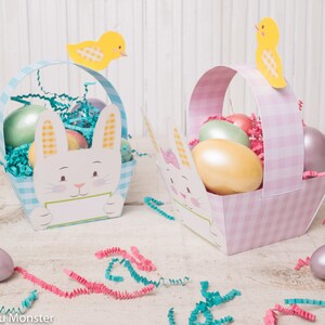 Printable Easter Bunny Basket Instant Download Rabbit Foldable Pink ...