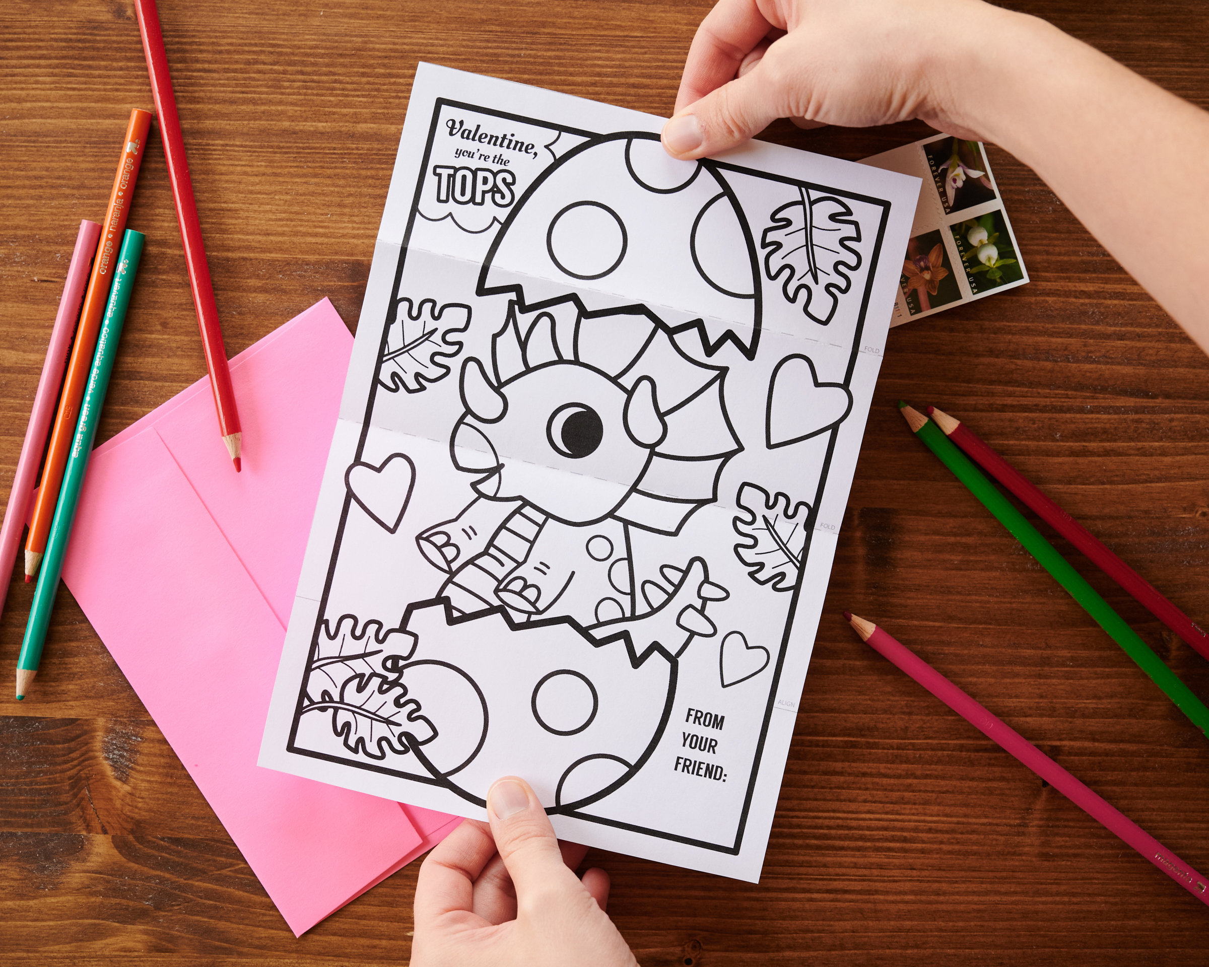 Baby Dinosaur Eggs Valentine Folding Surprise Coloring Page Card- Cute  Kid's Dino Art Activity to Send in the Mail Variety Pack - Etsy, image size:2400x1920