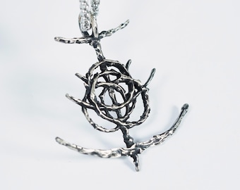 E.ld.en R.ing Logo Necklace – Handmade Silver 950 or 14K Gold Plated Pendant – Fantasy RPG Jewelry – Gift for S Gamers & Collectors