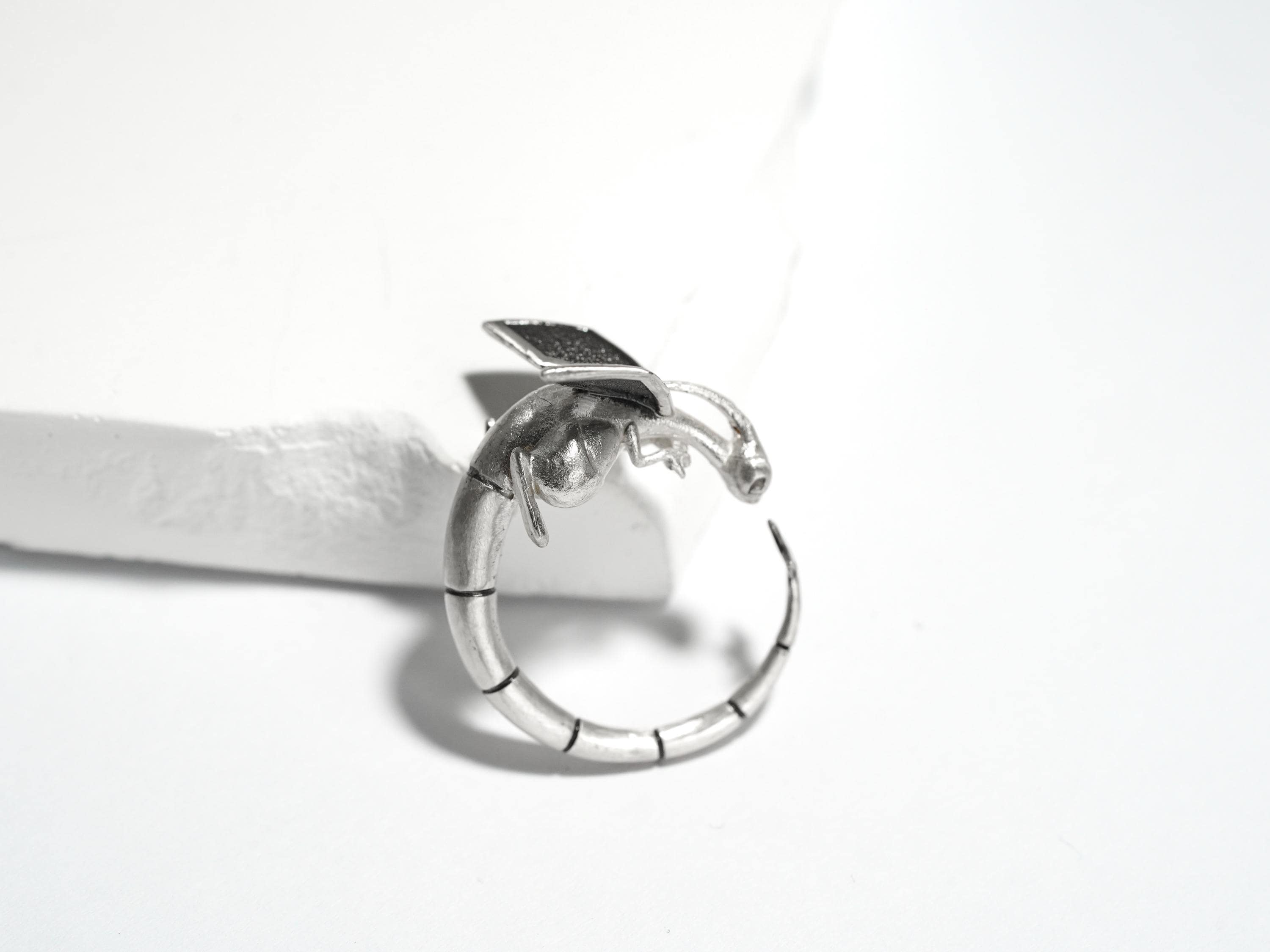 EXCLUSIVE Custom Poke.mon Flygon Ring, Handmade 950 Silver, Unique Flygon Jewelry Gift for Poke.mon Fans & Collectors