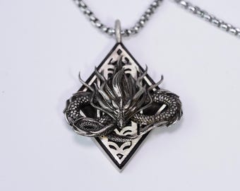 EXCLUSIVE Handmade Wuthering Waves Necklace, Silver 950 Logo Pendant, Fanmade Jewelry for Gamers & WuWa Fans, Perfect Gift for Collectors