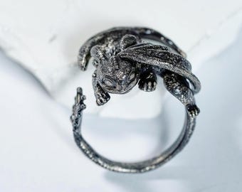 EXCLUSIVE Toothless Rings, Handmade How to Train Your Dragon Jewelry in Silver 950, Gift for HTTYD Fans, HTTYD 2025