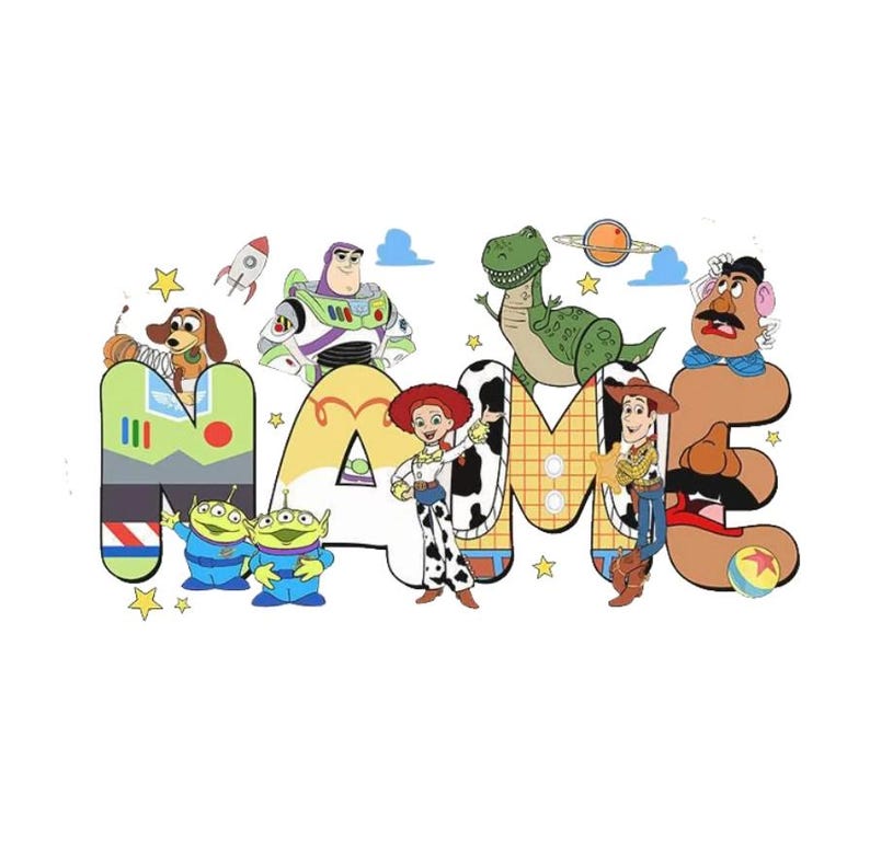 PNG personalizado de Toy Story para niños - Cumpleaños de Buzz, Woody y Jessie - Descarga digital de gráficos personalizados imagen 1