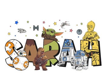 PNG personalizado com personagem de Star Wars - Camiseta infantil personalizada com nome para menino ou menina - Viagem em família à Disneylândia 2025 - Arquivo para download digital