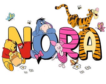 Custom Name Winnie The Pooh PNG - Disney Birthday Family Trip Shirt - Pooh Tigger Eeyore Piglet Matching - Disneyland Trip 2025 Digital File