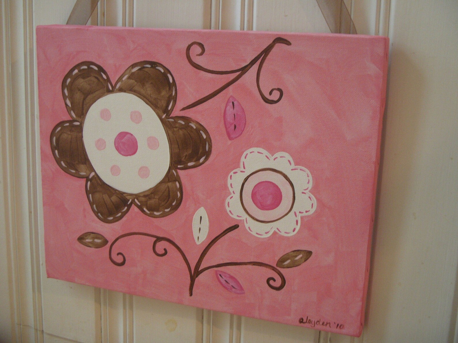 Girl kid room decor..baby nursery wall art..original canvas Etsy
