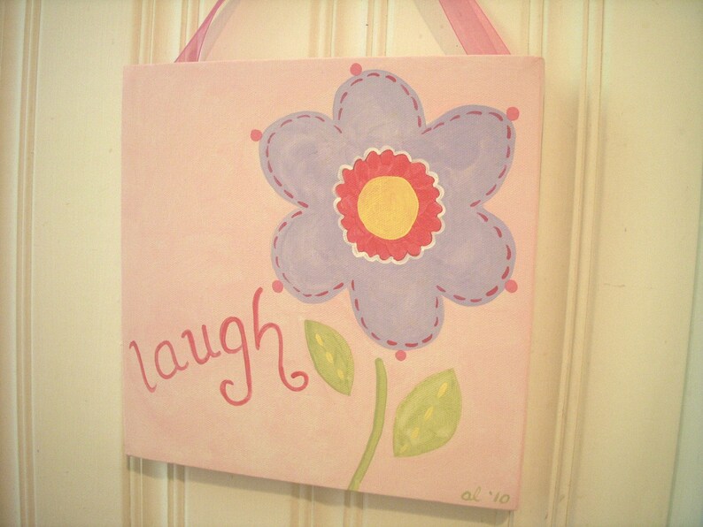 Girl kid room decor..baby nursery wall art..original canvas Etsy