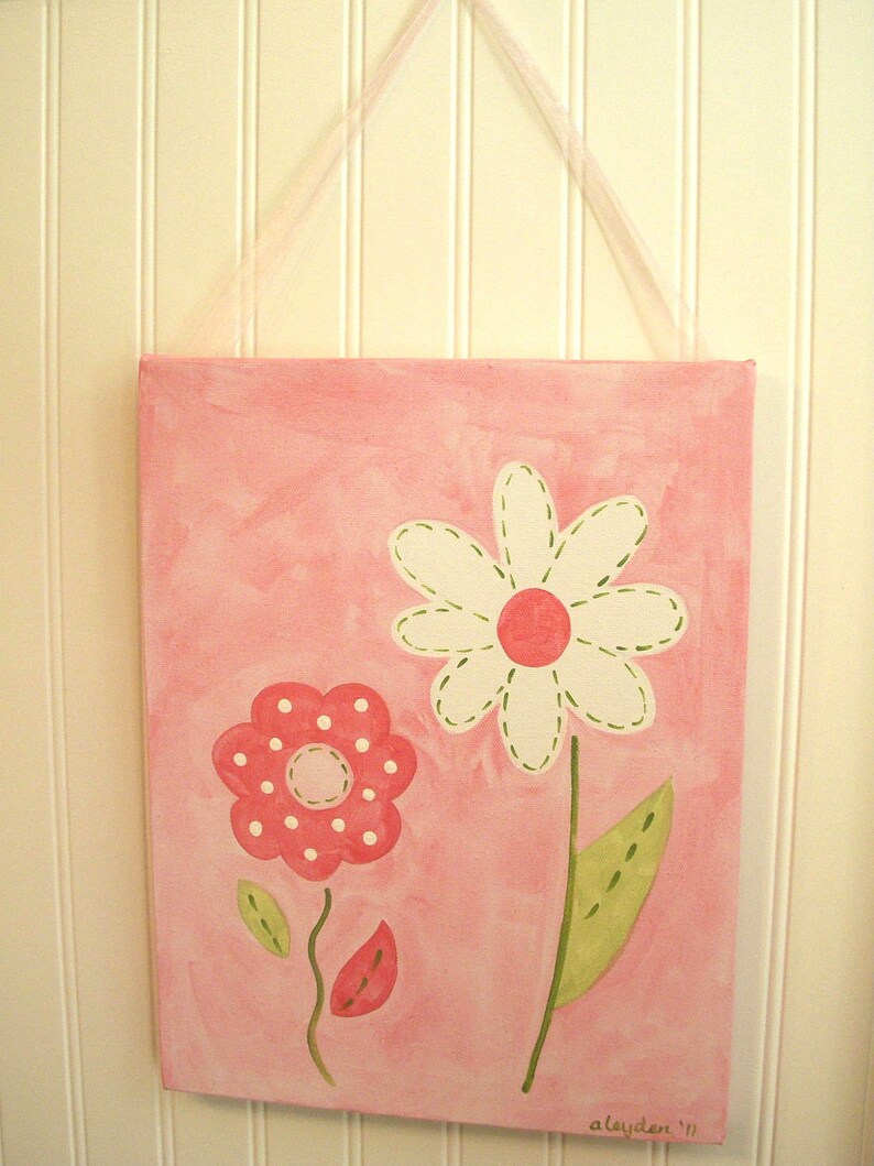 Baby nursery wall art..girl kid room decor..original canvas Etsy