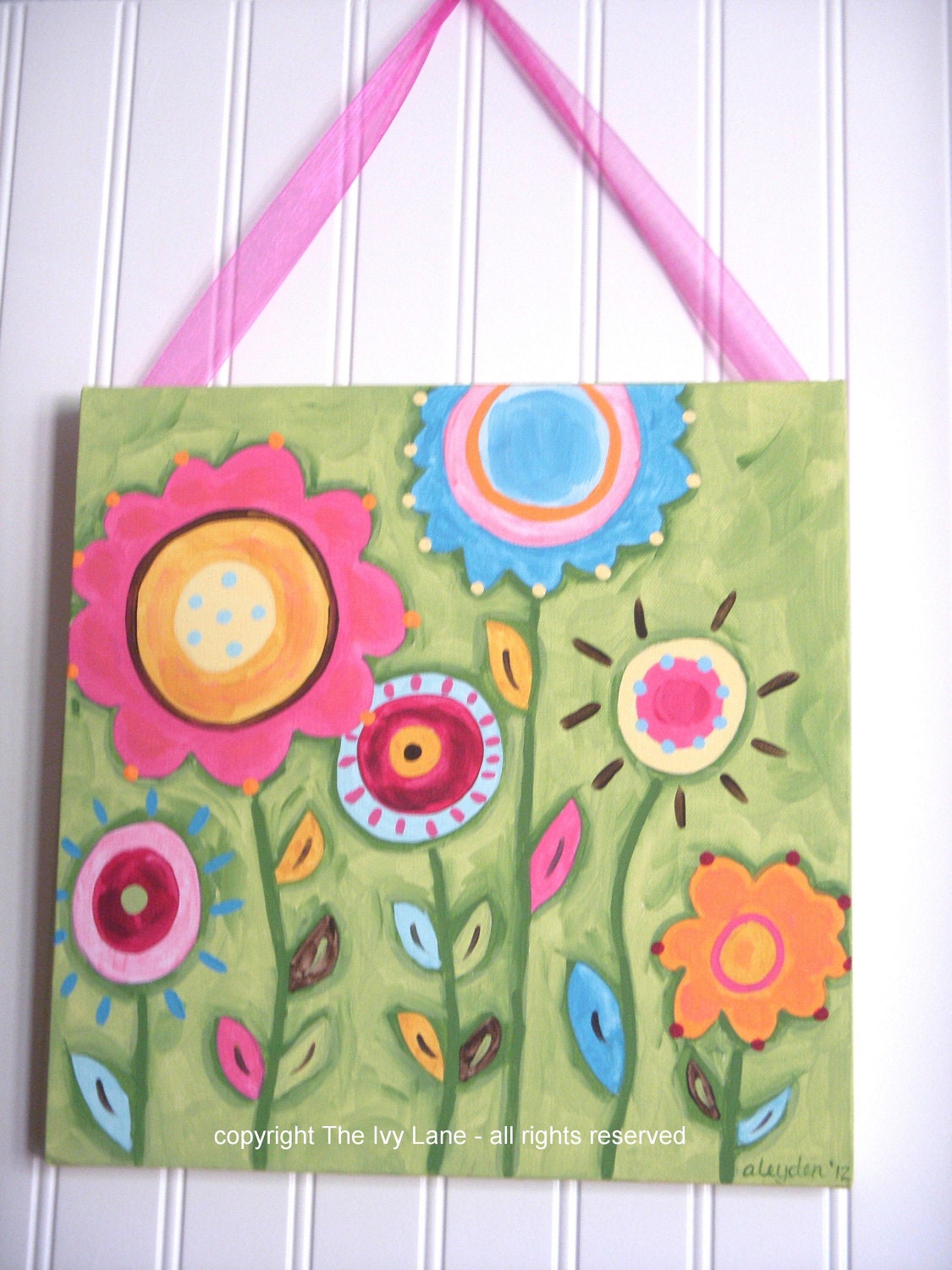 Baby nursery Children Original canvas painting Kid girl room Etsy