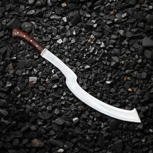 Egyptian Khopesh Handmade Sickle Sword with Sheath | Ancient Sword Replica | Wooden Handle | Cosplay Collectible | Historical Decor