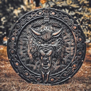 Custom Viking Shield, Viking Wolf Shield, Viking Round Shield, Cosplay Shield, Viking Wall Decor, Birthday Gift, Halloween & Christmas Gift