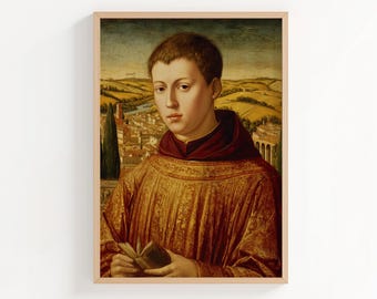 Impresión de pintura al óleo de San Lorenzo, diácono, arte mural cristiano, póster o lienzo de San Lorenzo, regalo de arte cristiano