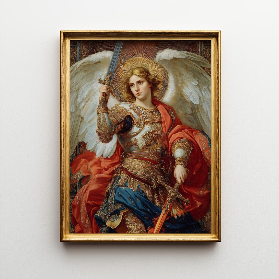Saint Michael the Archangel Oil Painting Print, Oil Paint Style ...
