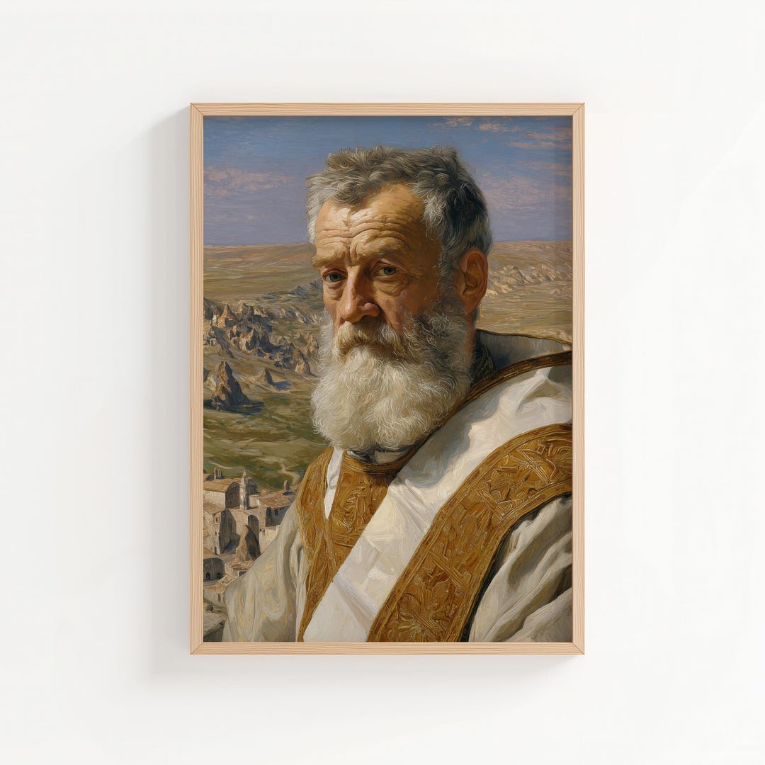 Saint Gregory of Nazianzus Oil Painting Print, Oil Paint Style ...