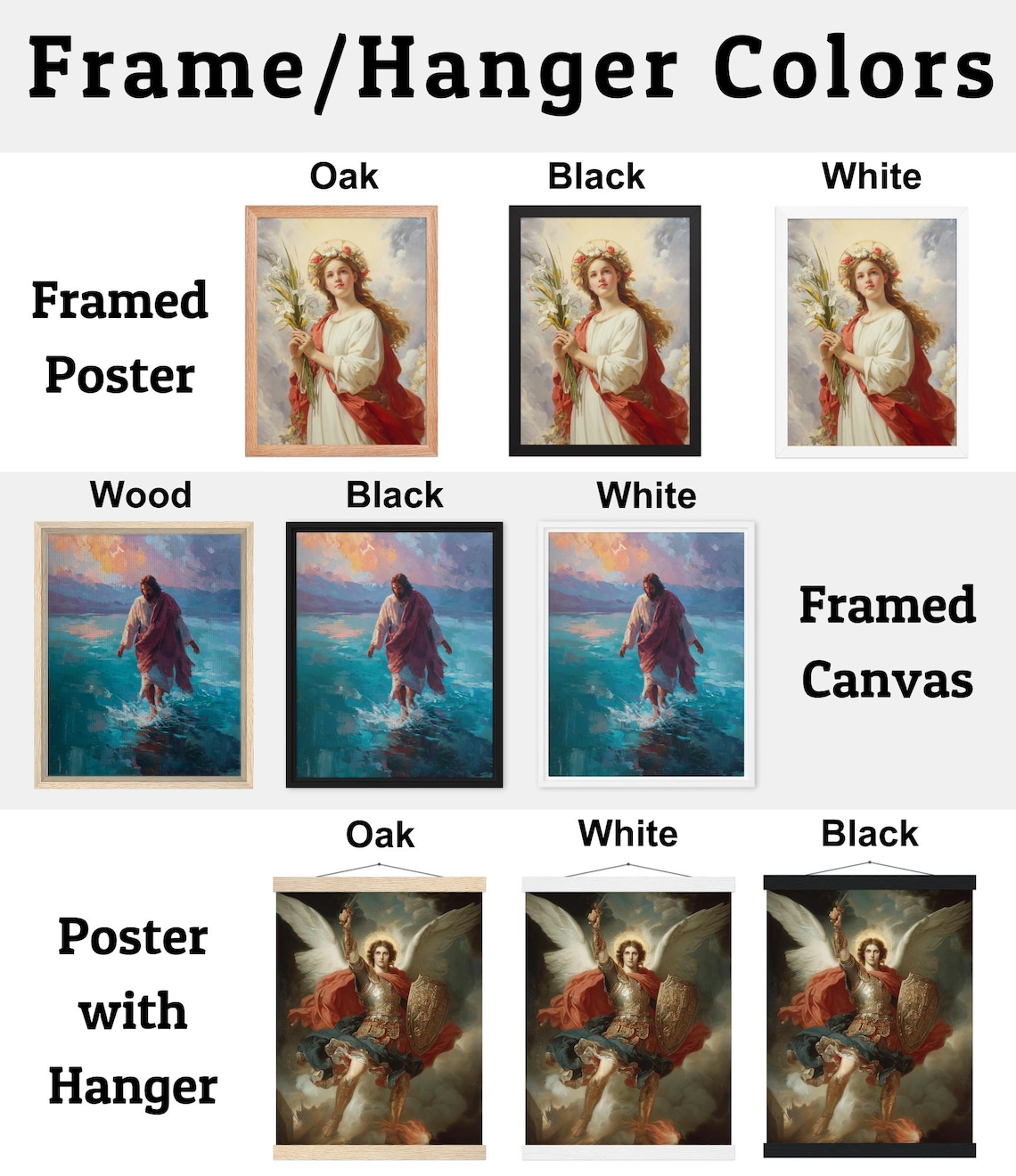 Saint Michael the Archangel Oil Painting Print, Oil Paint Style Angel ...