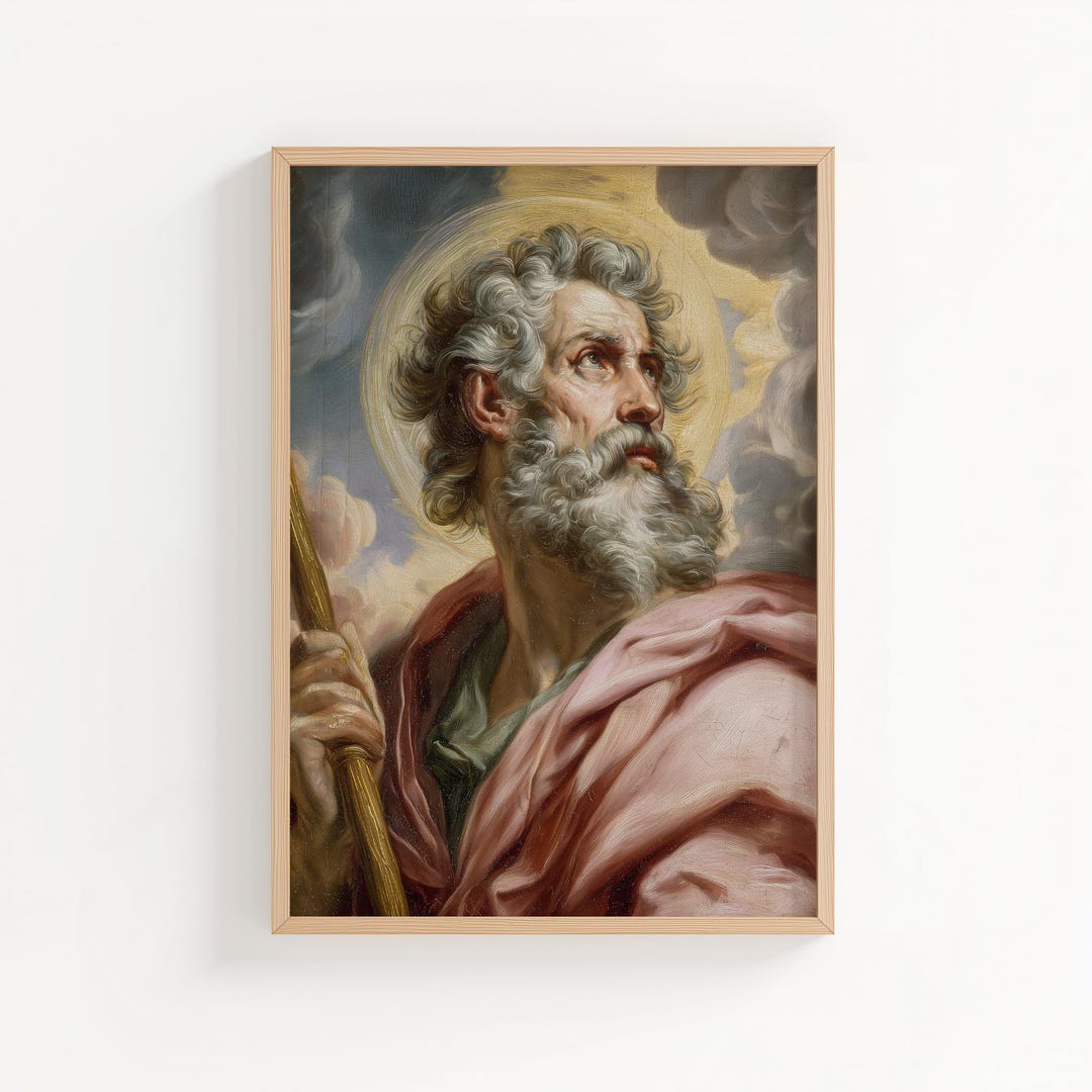 Saint Andrew the Apostle Oil Painting Print, Oil Paint Style Christian ...