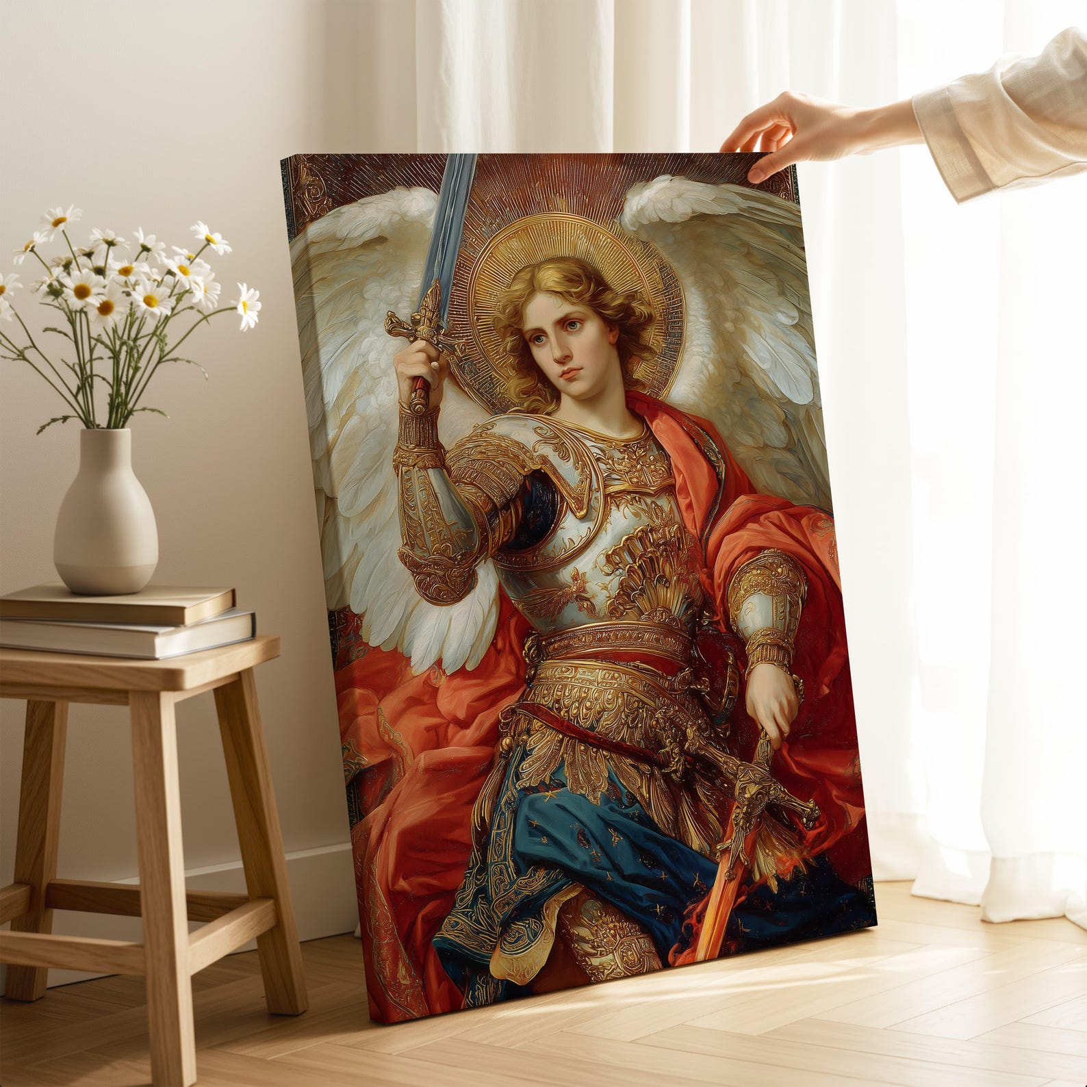 Saint Michael the Archangel Oil Painting Print, Oil Paint Style ...