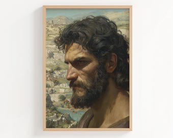Heilige Thomas de Apostel olieverfschilderij, olieverfstijl christelijke heilige muurkunst, St. Thomas poster of canvasafdruk, christelijke kunst cadeau