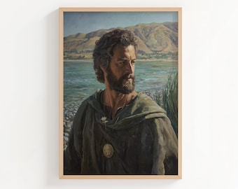 Saint James the Greater Oil Painting Print, Oil Paint Style Christian Saint Wall Art, St James the Great Poster or Canvas Print Art Gift