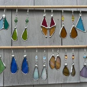 Handgefertigte Glasmalerei Ohrringe | Farbenfrohe Ohrringe | Hypoallergene Haken | Einzigartiges Geschenk für Sie | Leichter Boho-Stil