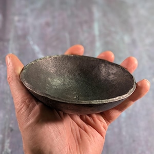 Hammered iron bowl - 6th wedding anniversary  - jewellery bowl - trinket bowl - hand made by blacksmith