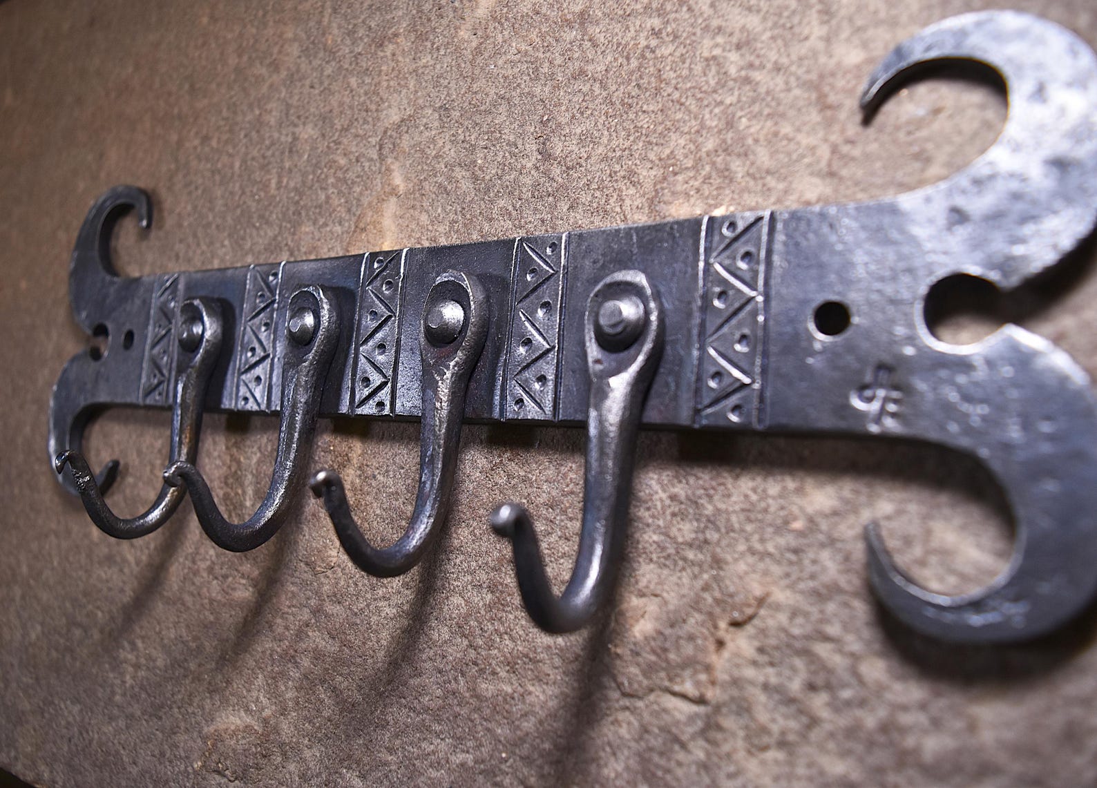 Hand-forged Key Rack / Small Hook Rack, Blacksmith-made - Etsy