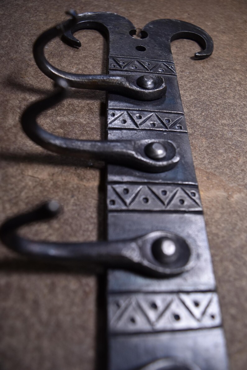 Hand-forged Key Rack / Small Hook Rack, Blacksmith-made - Etsy