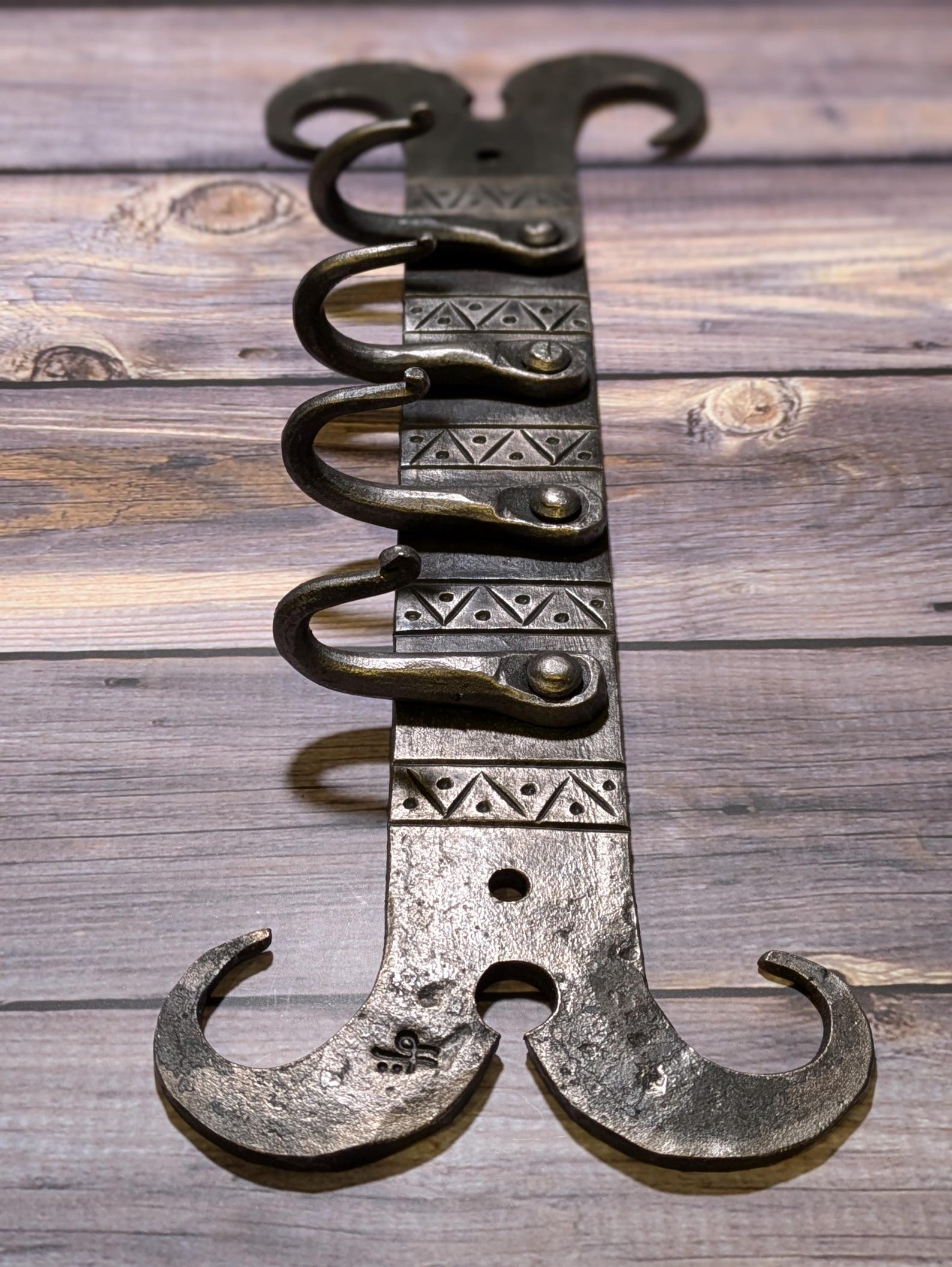 Hand-forged Key Rack / Small Hook Rack, Blacksmith-made - Etsy