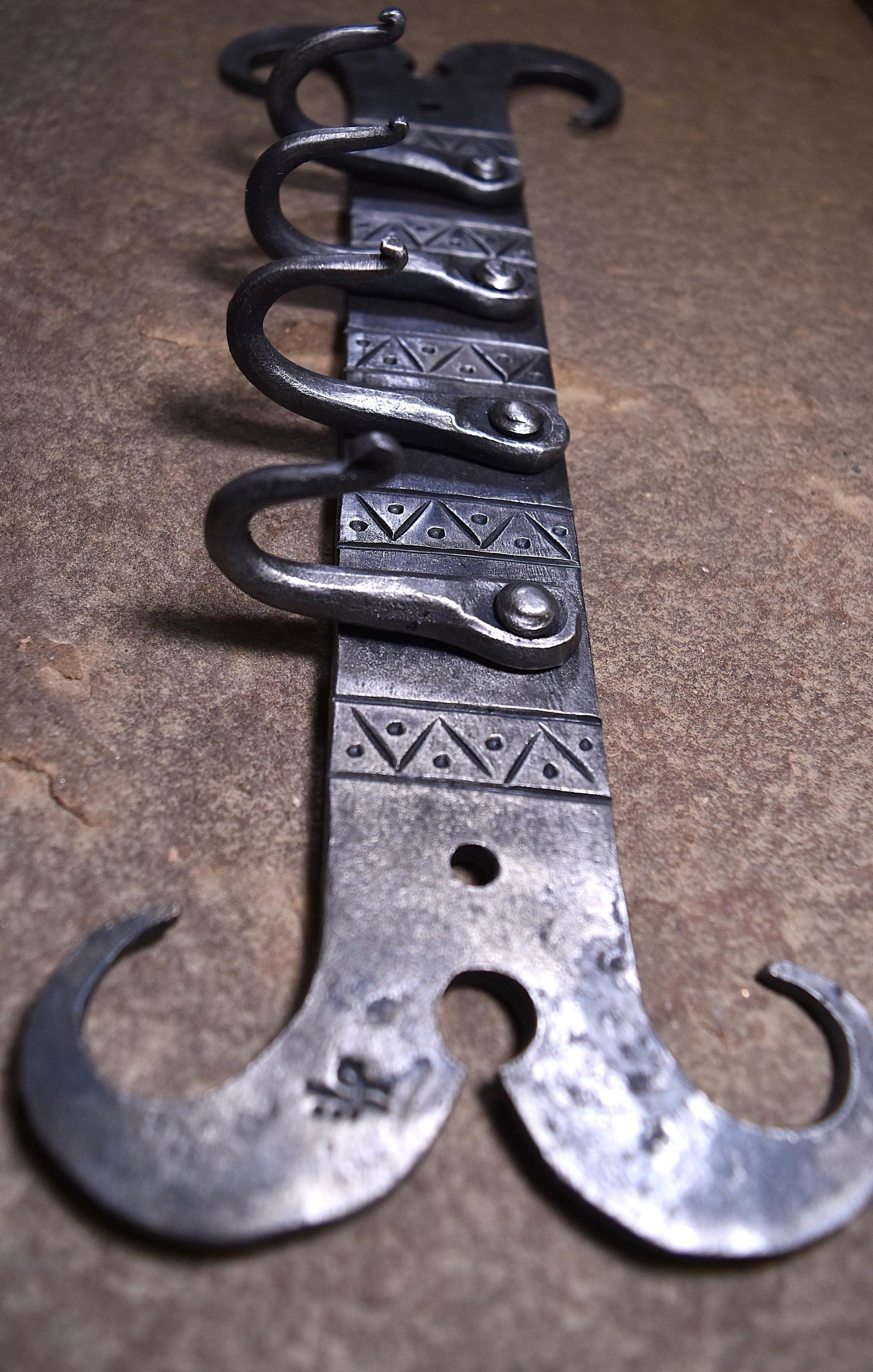 Hand-forged Key Rack / Small Hook Rack, Blacksmith-made - Etsy
