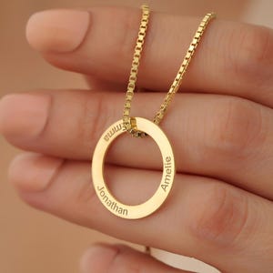 Personalisierte Sterling Silber Familien Name Halskette: Gravur Mom Geschenk