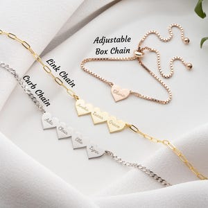 Custom Heart Bracelet, Multiple Name Bracelet, Personalized Name Bracelet, Family Bracelet, Mom Gifts, Jewelry Gift For Her, Christmas Gift