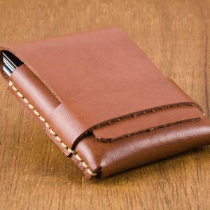 Minimalist Leather Wallet Slim Wallet Mens Gifts for Him 2021 Leather Cardholders Mens Wallet Card Case Wallet image 2