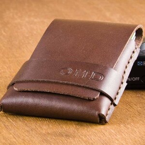 Cartera personalizada para hombre - Cartera de cuero - Cartera minimalista - Cartera delgada para él - Cartera de cuero para hombre - Regalo para él