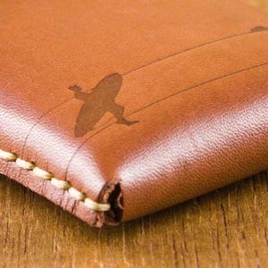 Leather Card Case Men Business Card Case Leather Cardholder Surfer Byron Bay Gift Leather Card Holder image 4