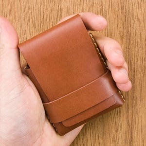 Minimalist Leather Wallet Slim Wallet Mens Gifts for Him 2021 Leather Cardholders Mens Wallet Card Case Wallet image 7